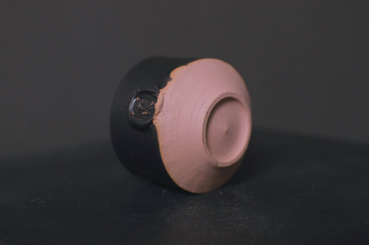 cup, black glaze, matte, stoneware