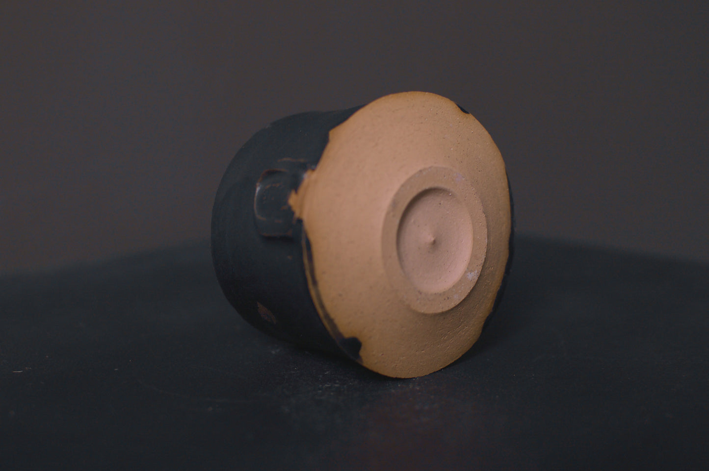 cup, black glaze, matte, stoneware