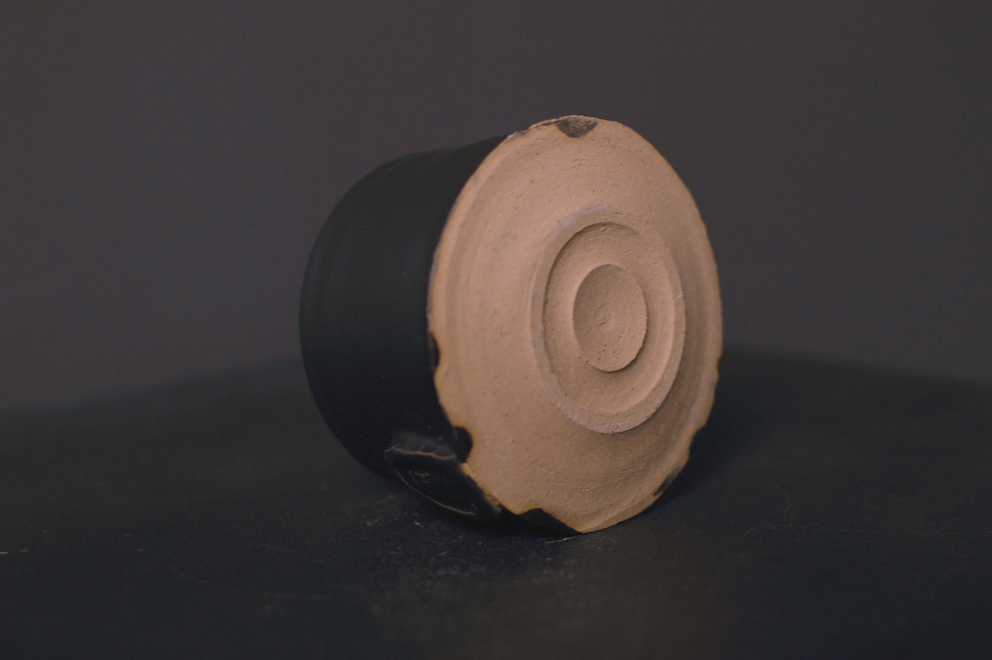 cup, black glaze, matte, stoneware
