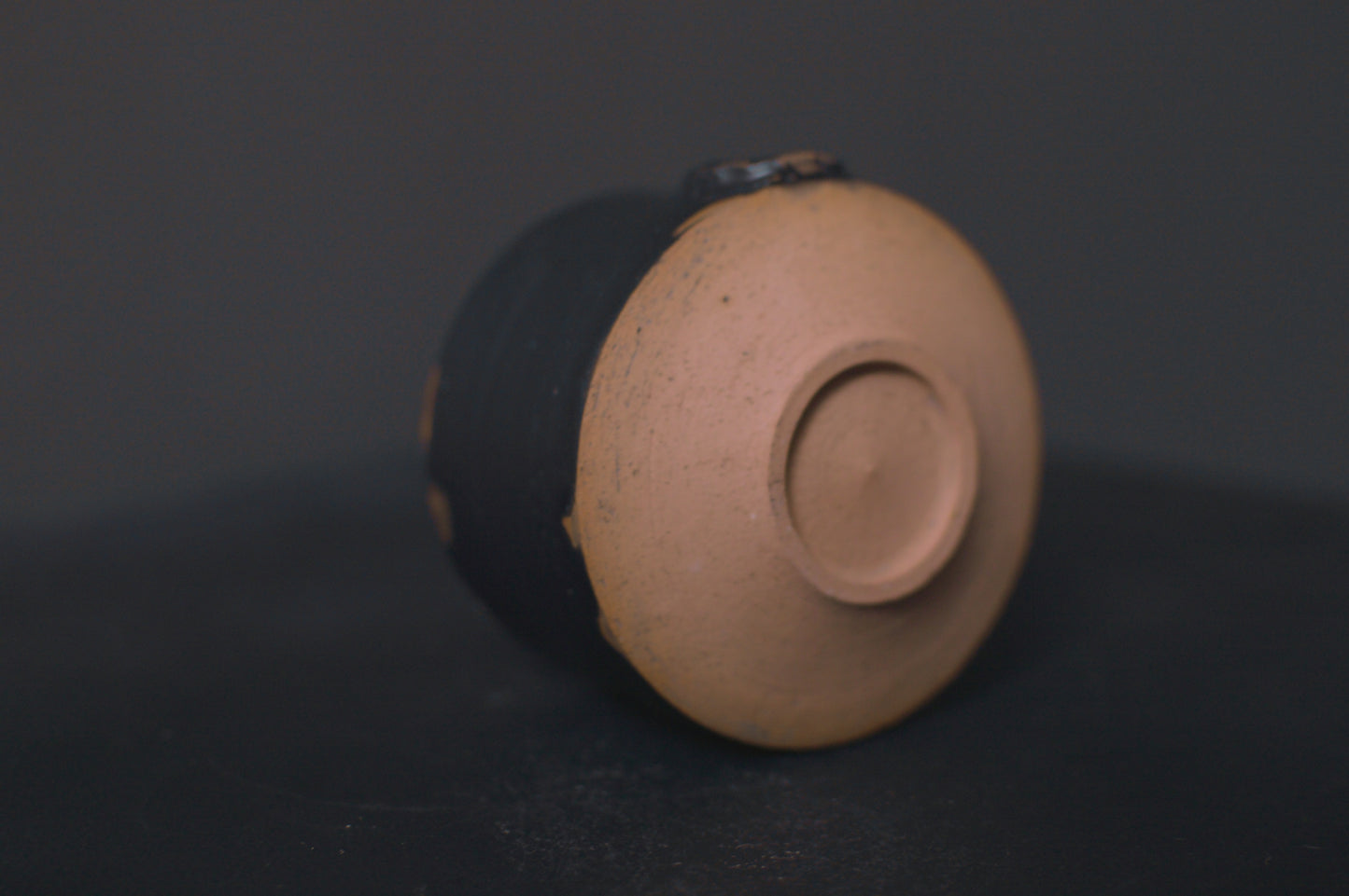 cup, black glaze, matte, stoneware