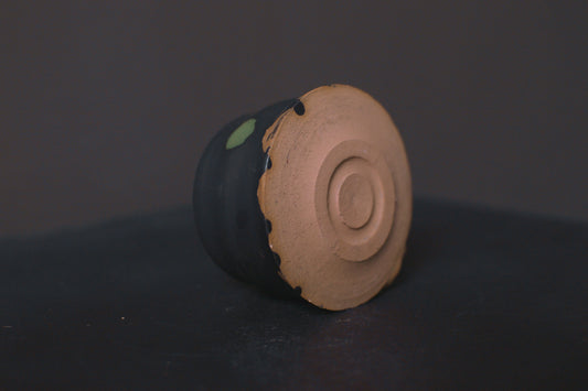 cup, black glaze, matte, stoneware