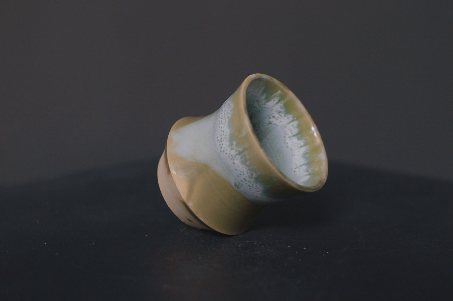 cup, jade green glaze, stoneware