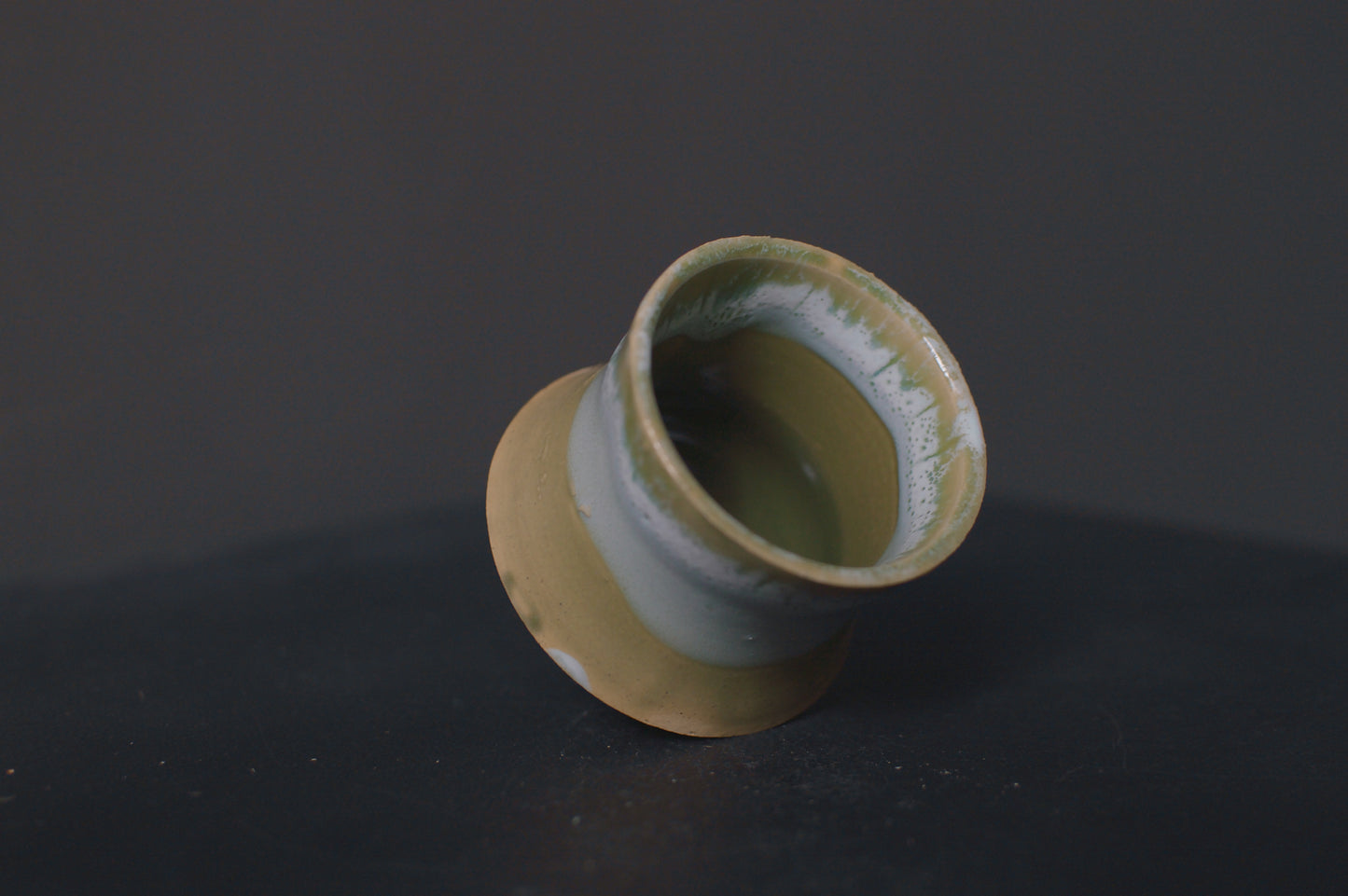 cup, jade green glaze, stoneware