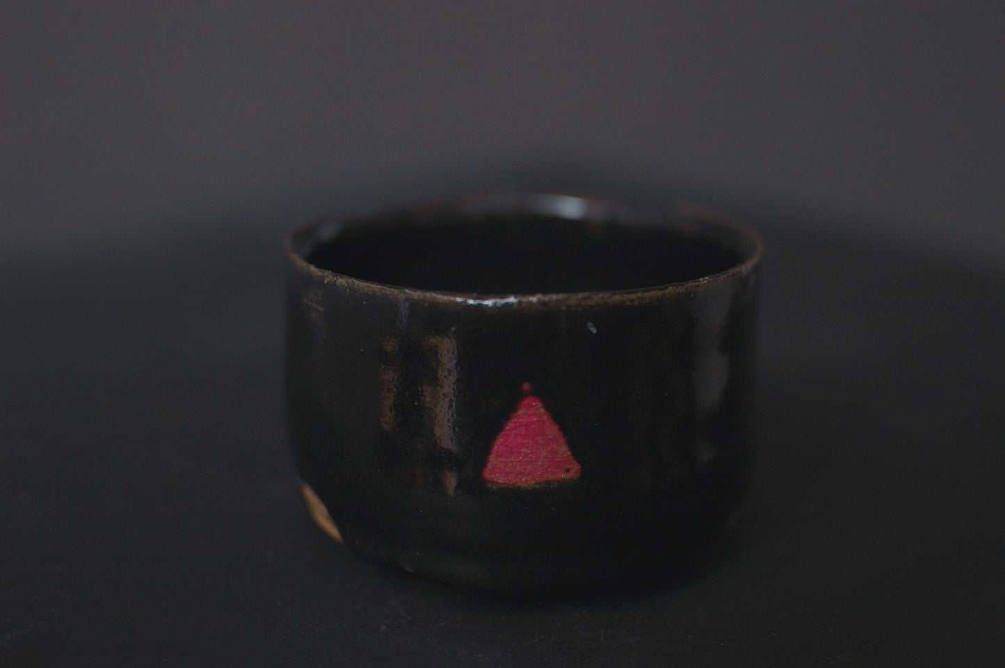 cup, black glaze, glossy, stoneware
