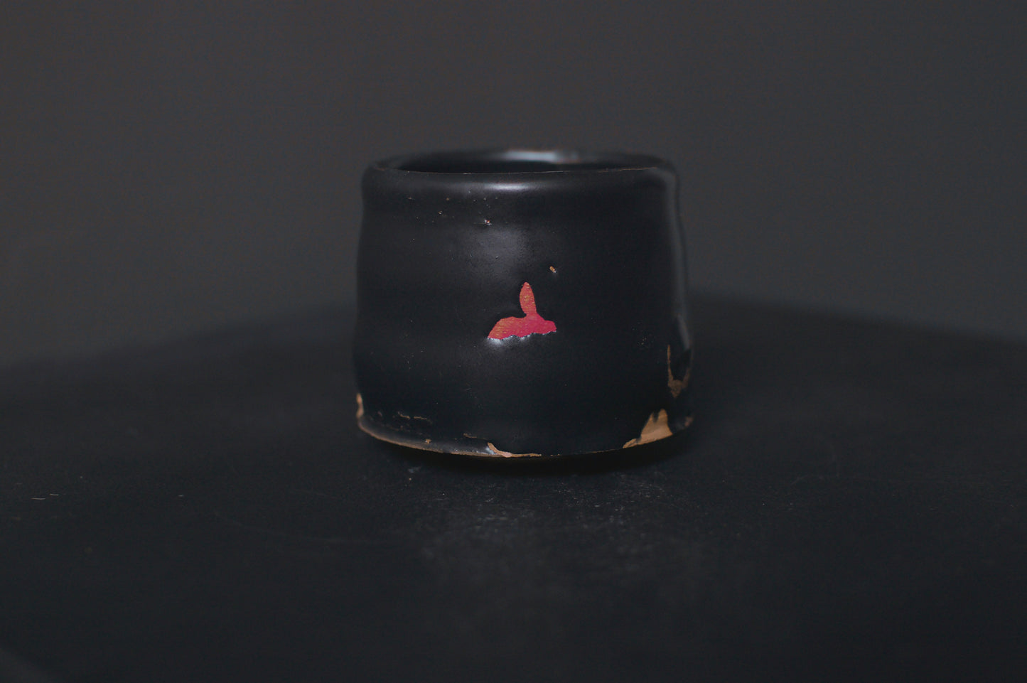 cup, black glaze, matte, stoneware