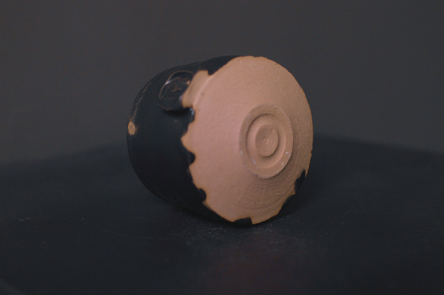 cup, black glaze, matte, stoneware