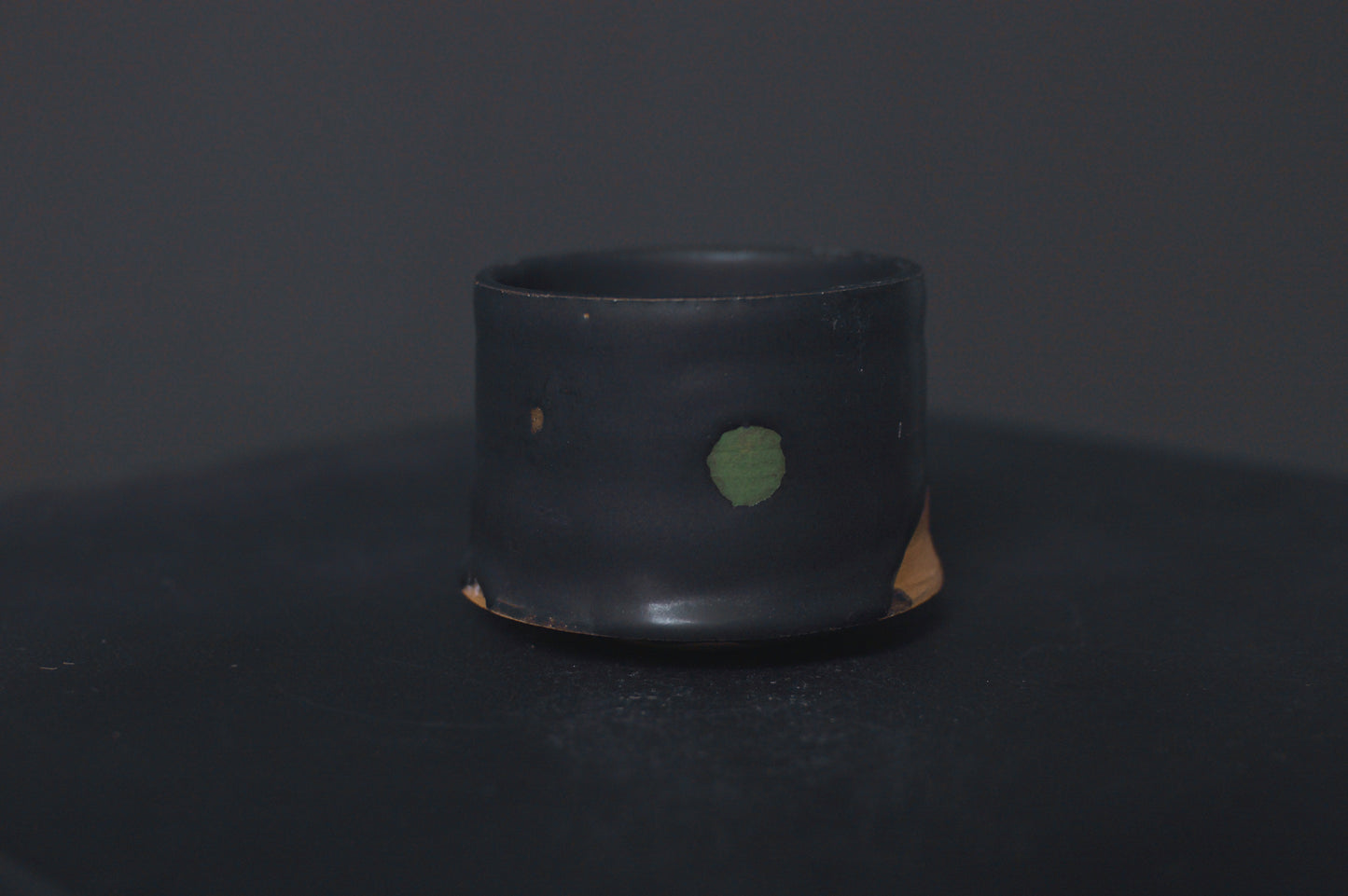 cup, black glaze, matte, stoneware