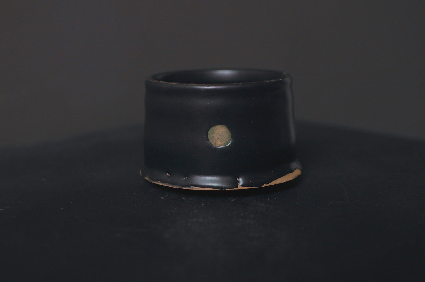 cup, black glaze, matte, stoneware