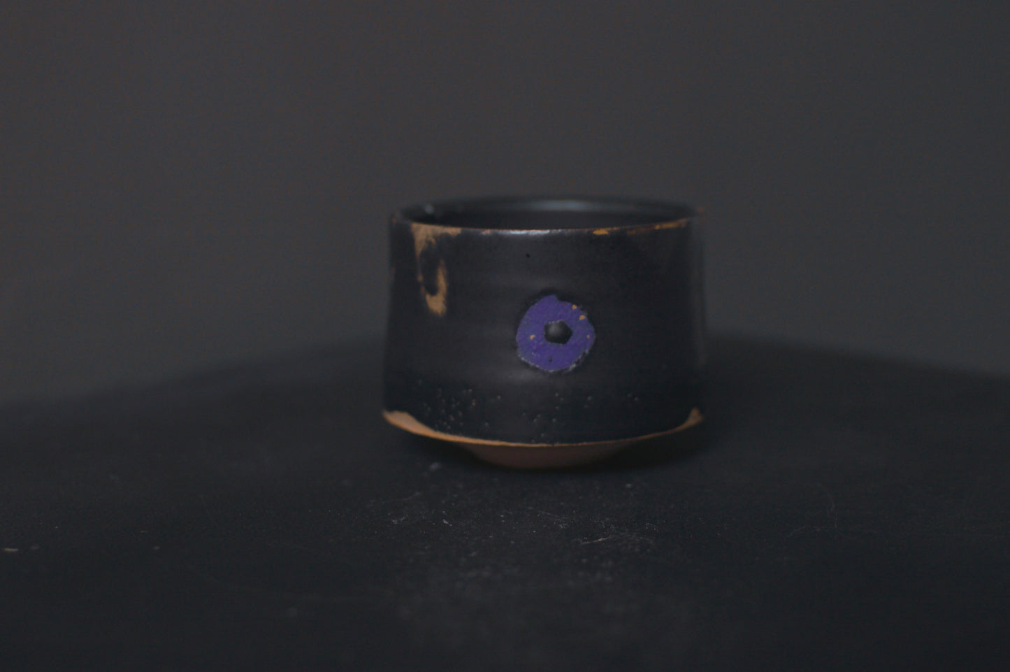 cup, black glaze, matte, stoneware