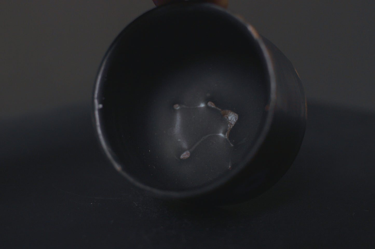 cup, black glaze, matte, stoneware
