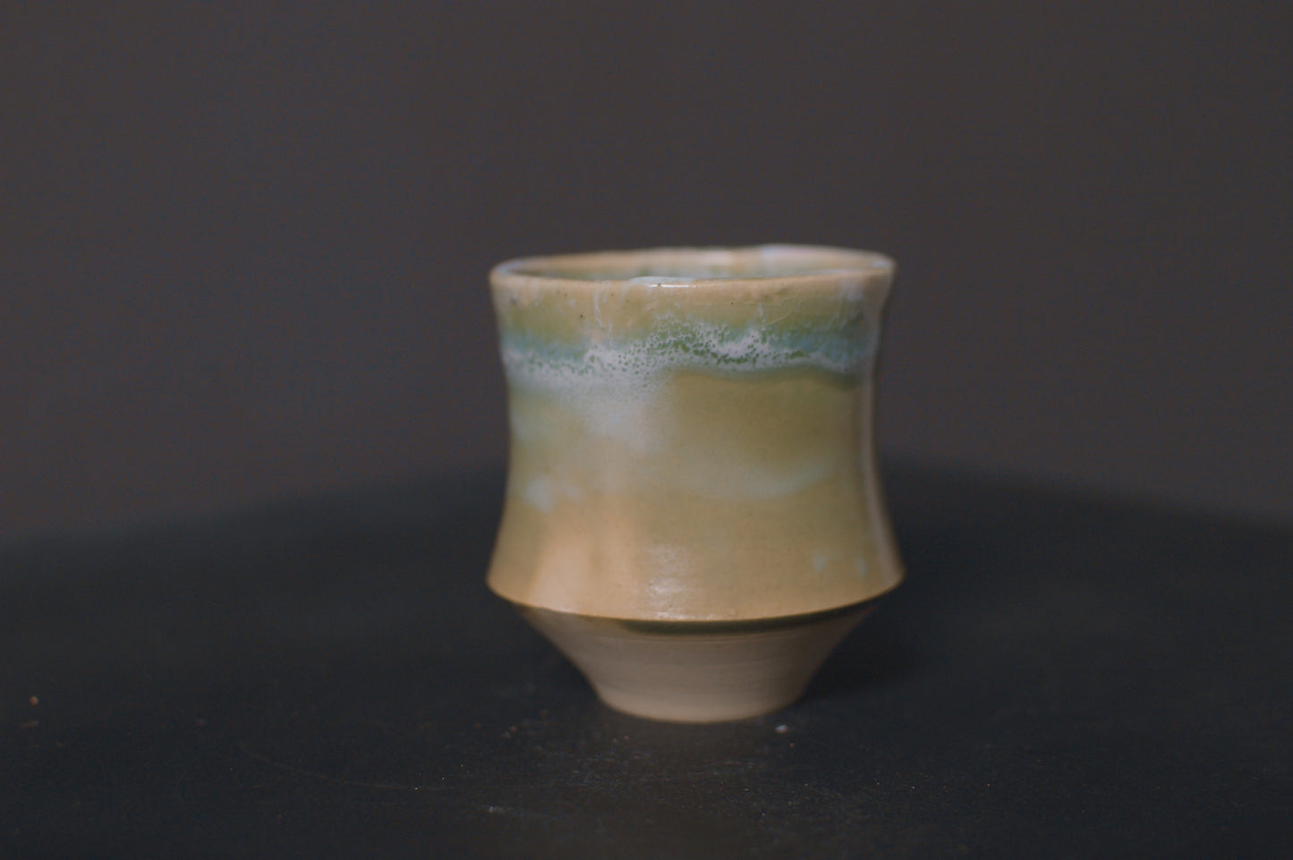 cup, jade green glaze, stoneware