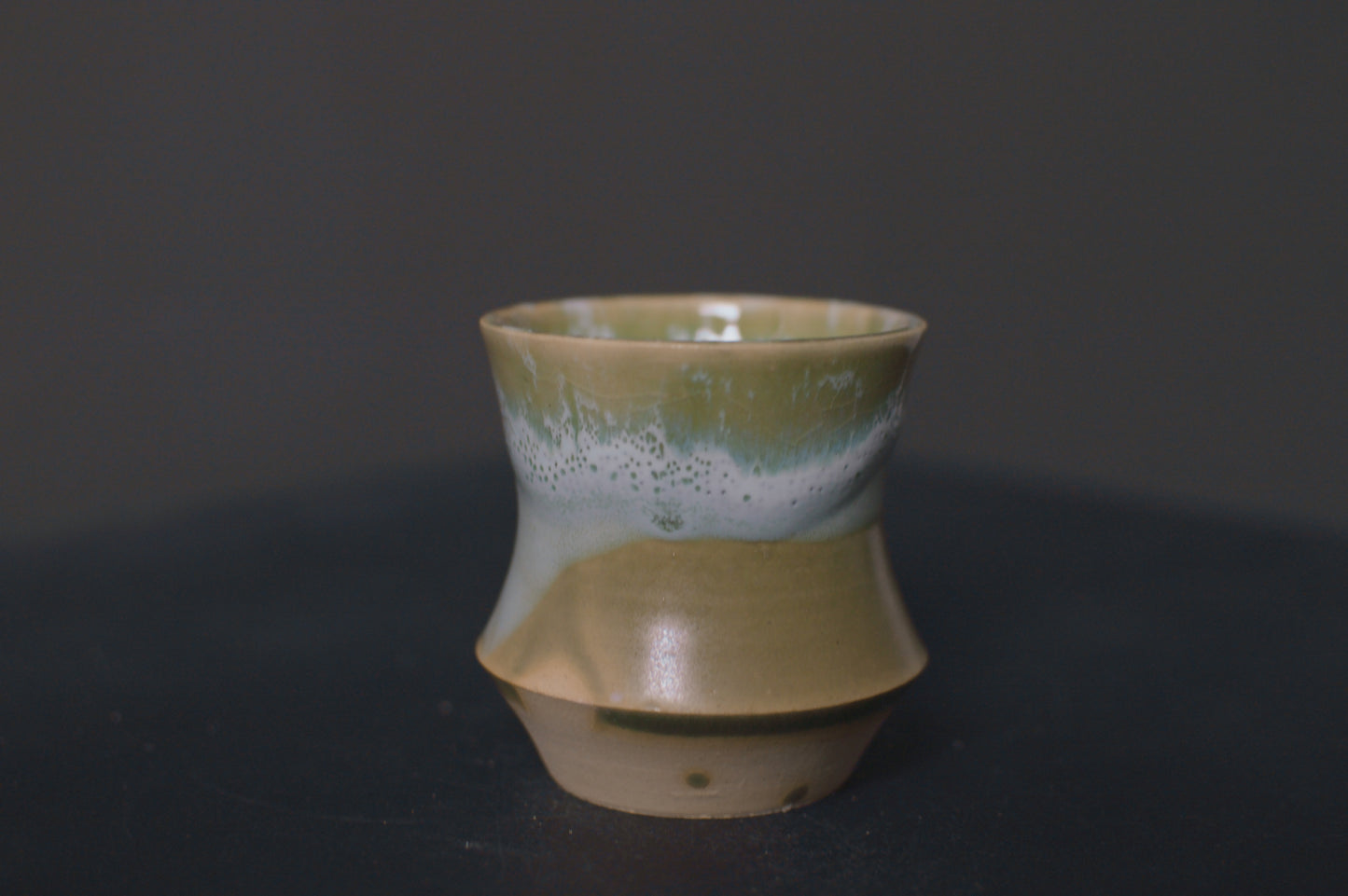 cup, jade green glaze, stoneware