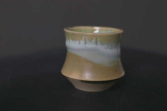 cup, jade green glaze, stoneware