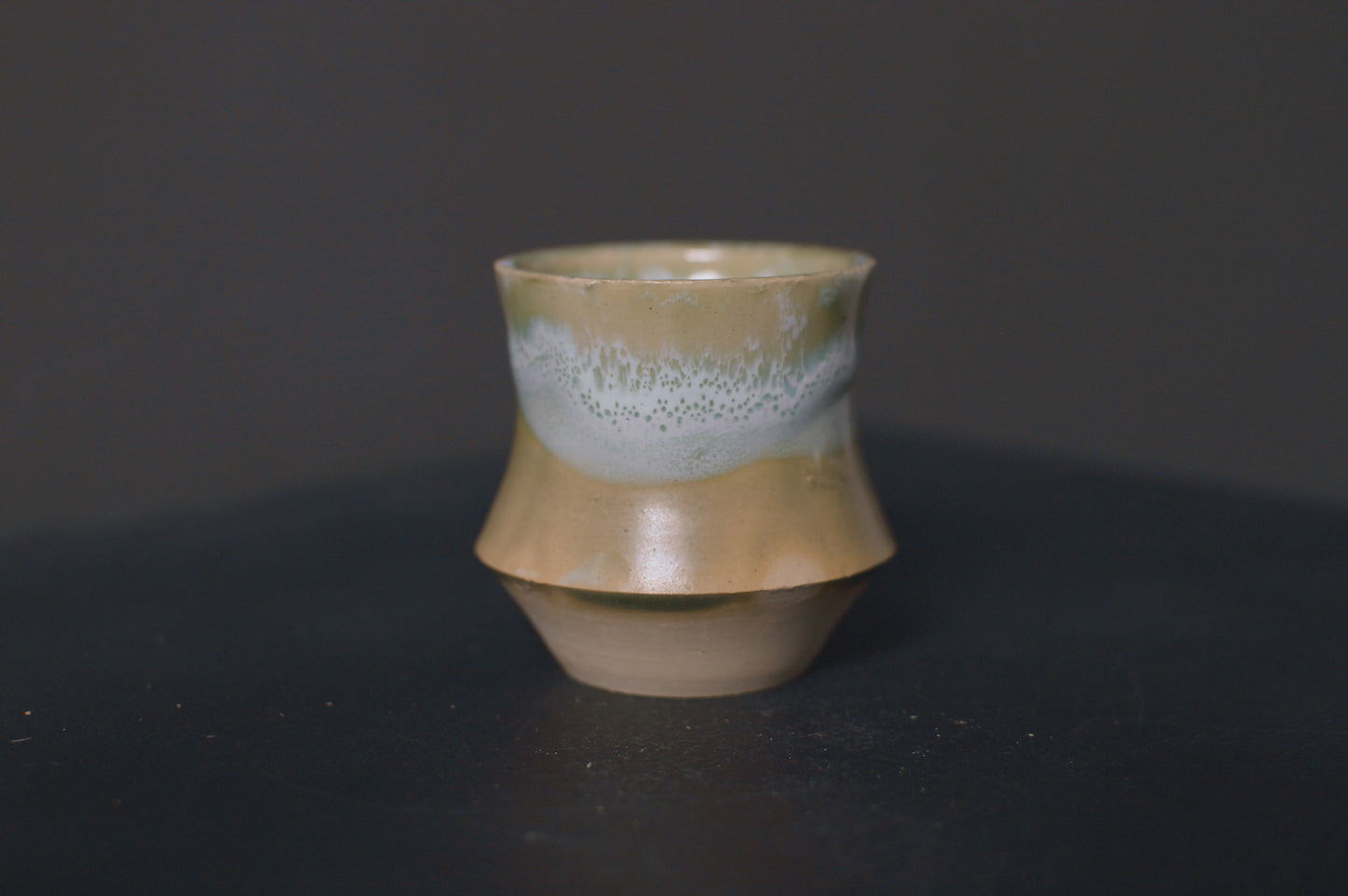 cup, jade green glaze, stoneware