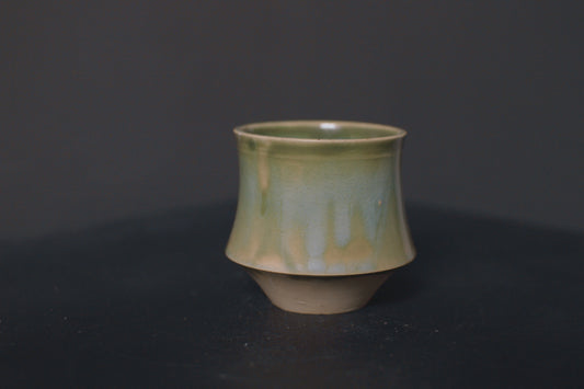 cup, jade green glaze, stoneware