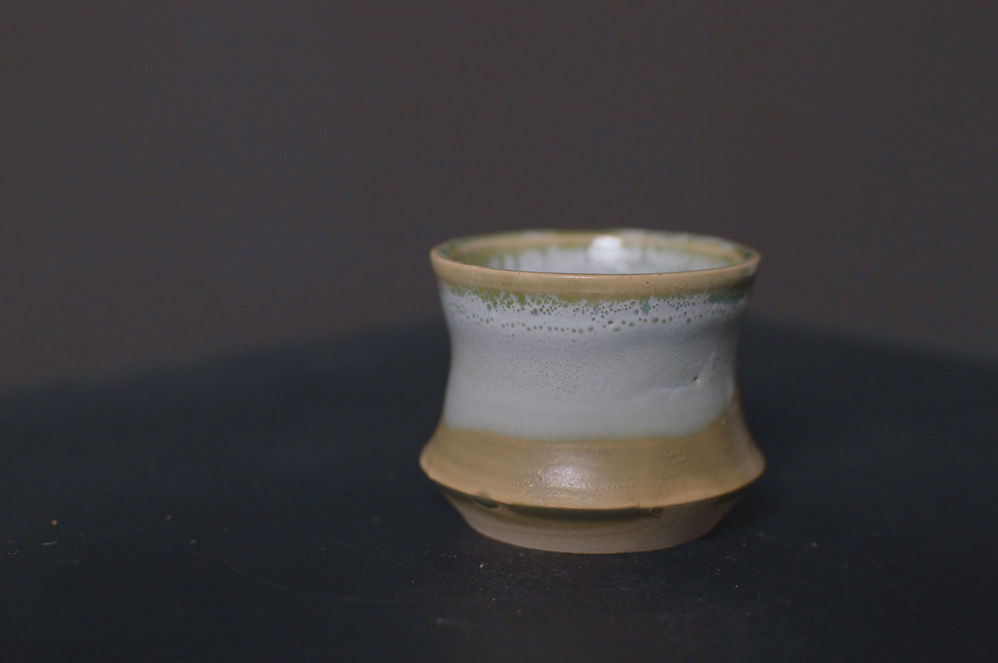 cup, jade green glaze, stoneware