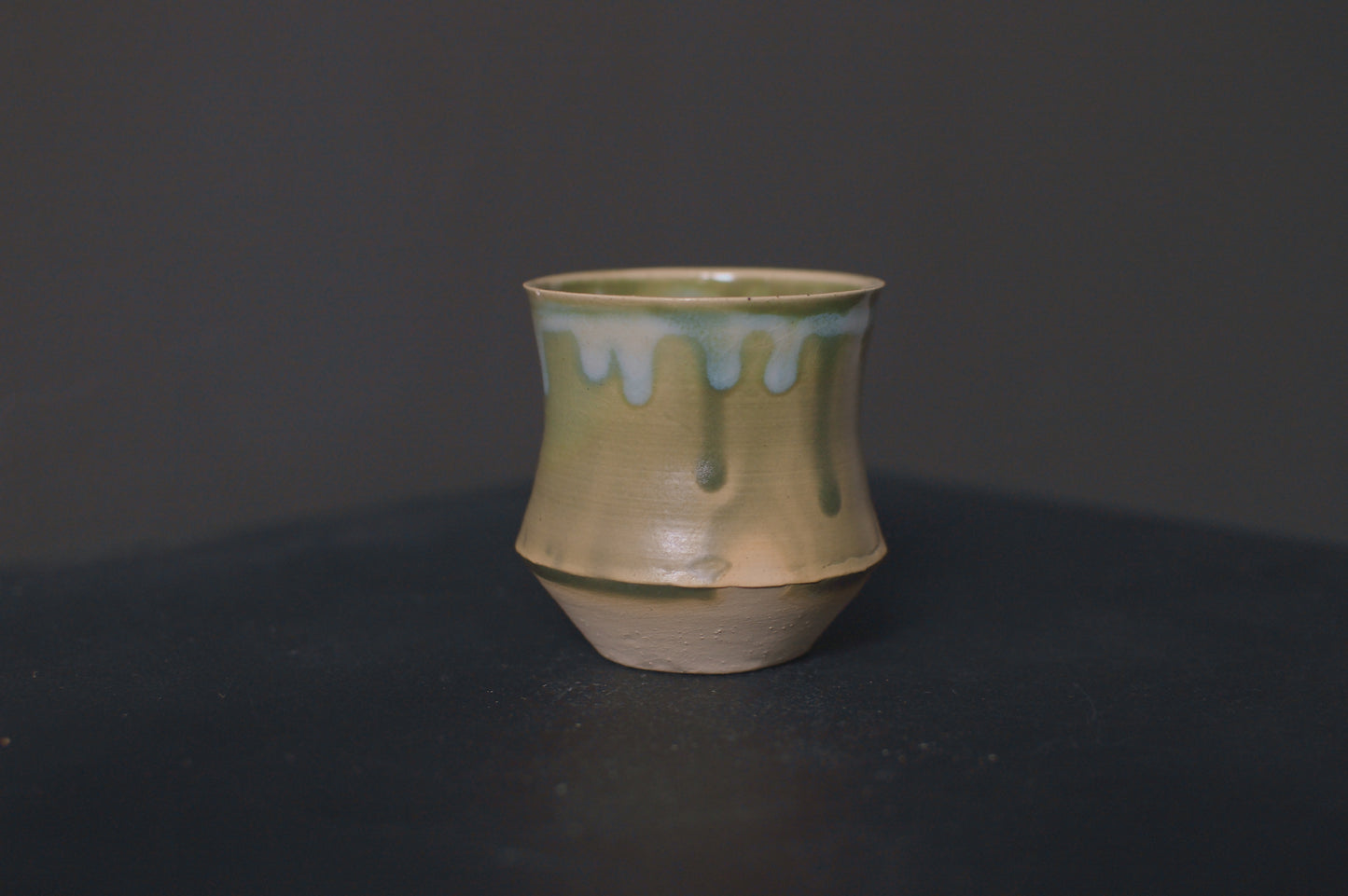 cup, jade green glaze, stoneware