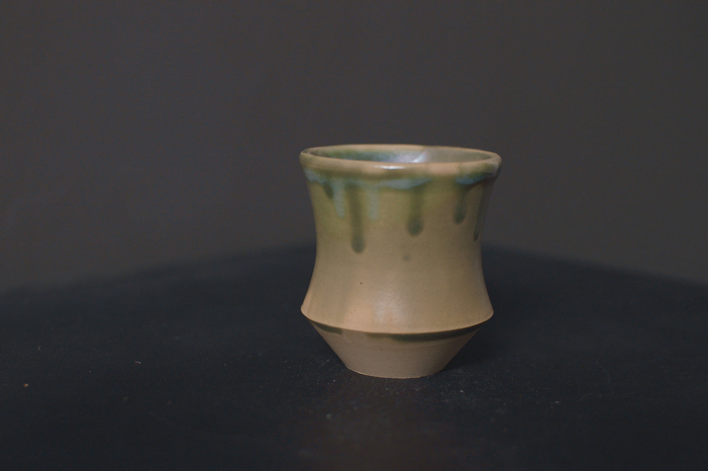 cup, jade green glaze, stoneware