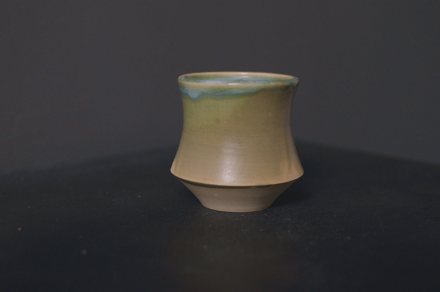 cup, jade green glaze, stoneware