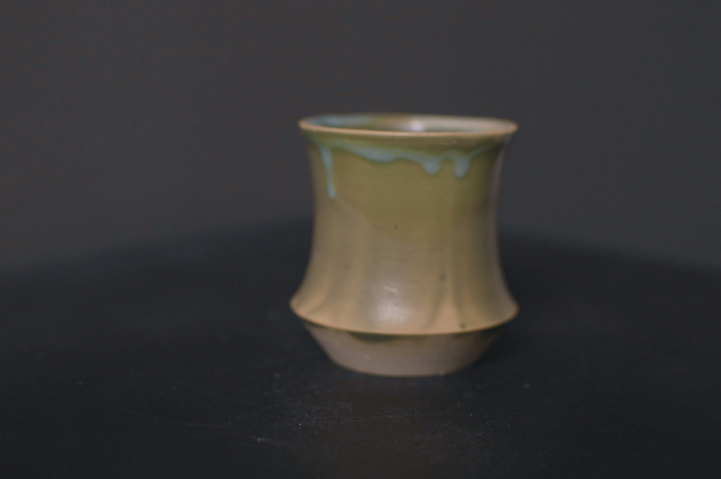 cup, jade green glaze, stoneware