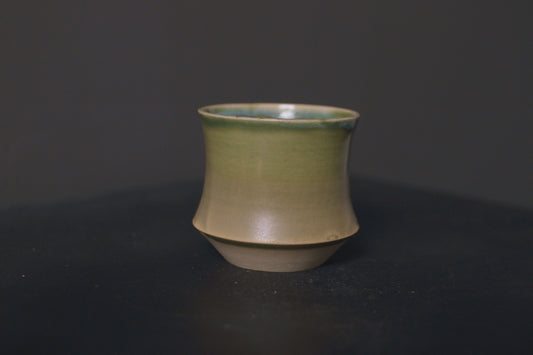 cup, jade green glaze, stoneware