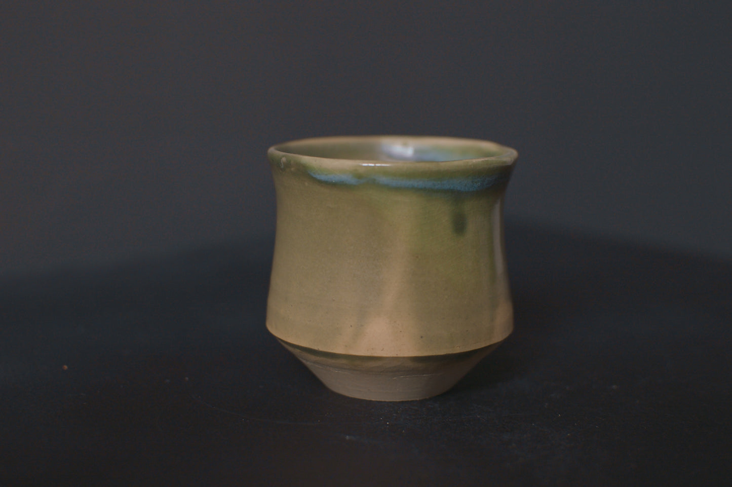 cup, jade green glaze, stoneware