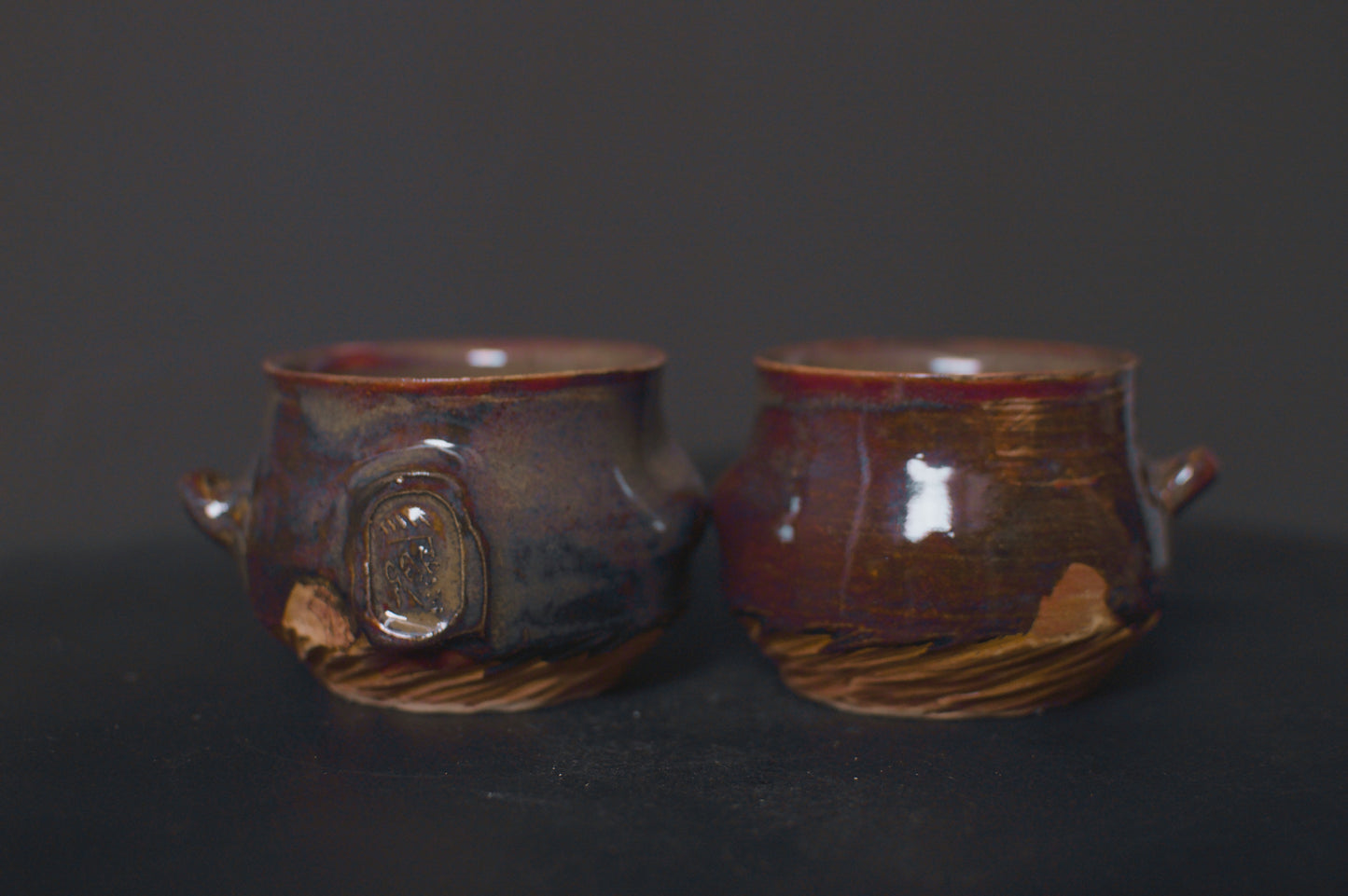 set of cups, ancient jasper glaze, stoneware