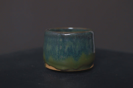 cup, green glaze, stoneware