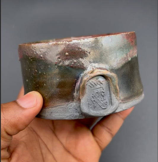 cup, raku fired